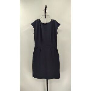 Quince Women Ultra-Stretch Ponte Cap Sleeve Dress Navy S